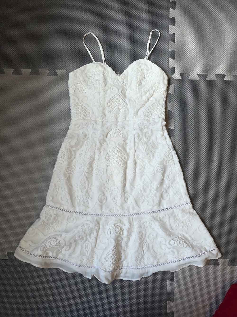 Bardot White Embroidered Mini Dress